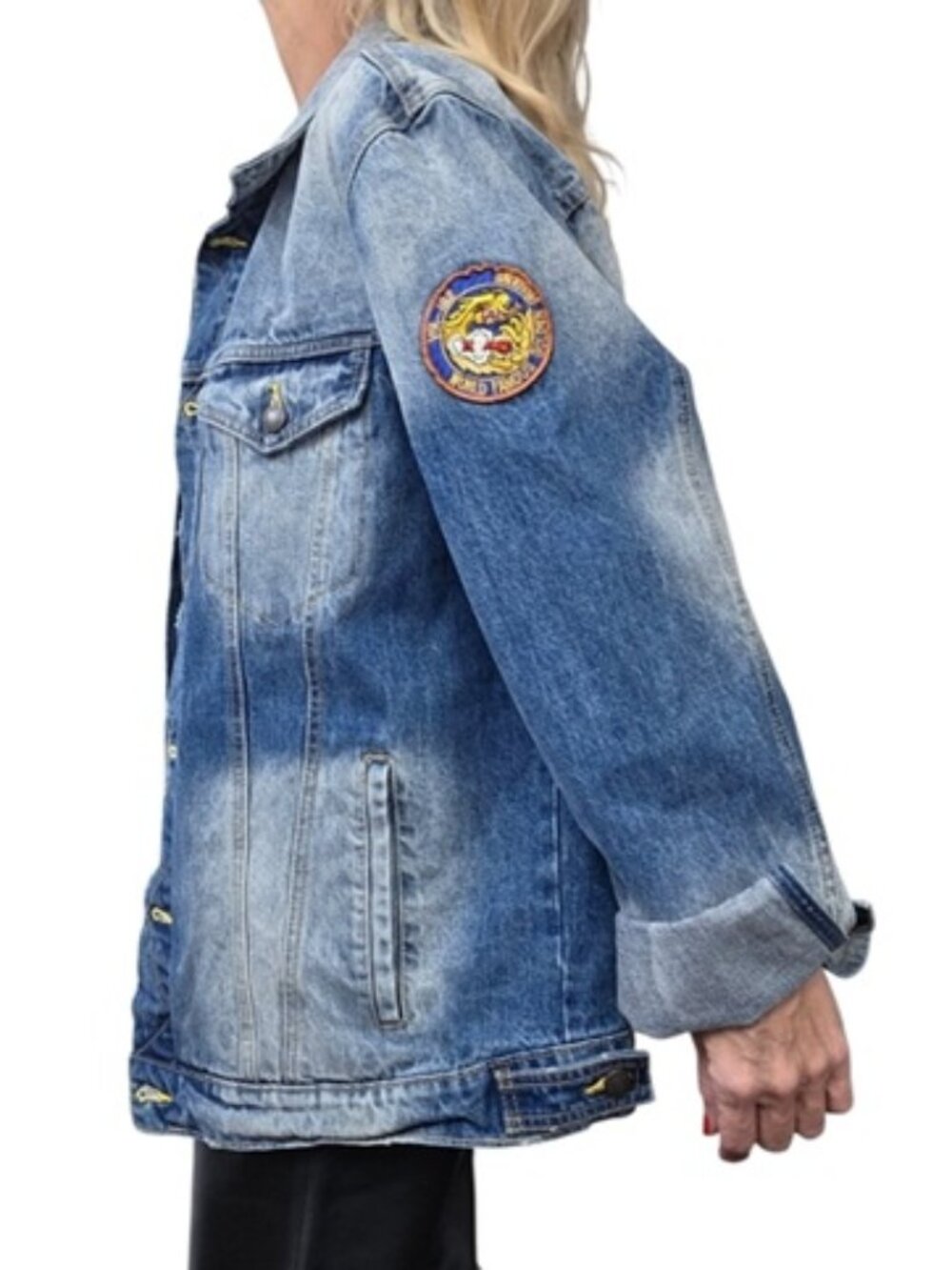 Wolfgang's Dragonfly Jimi Hendrix Concert Art Denim Jacket XL - Picture 4 of 15